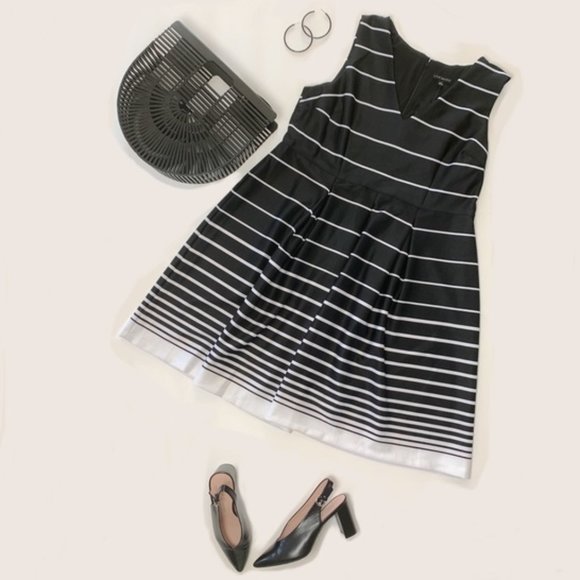 NWT Lane Bryant Black & White Striped Dress Sz 18 - Picture 1 of 4